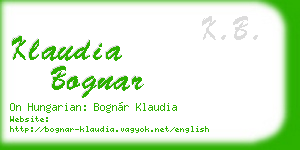 klaudia bognar business card