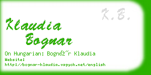 klaudia bognar business card